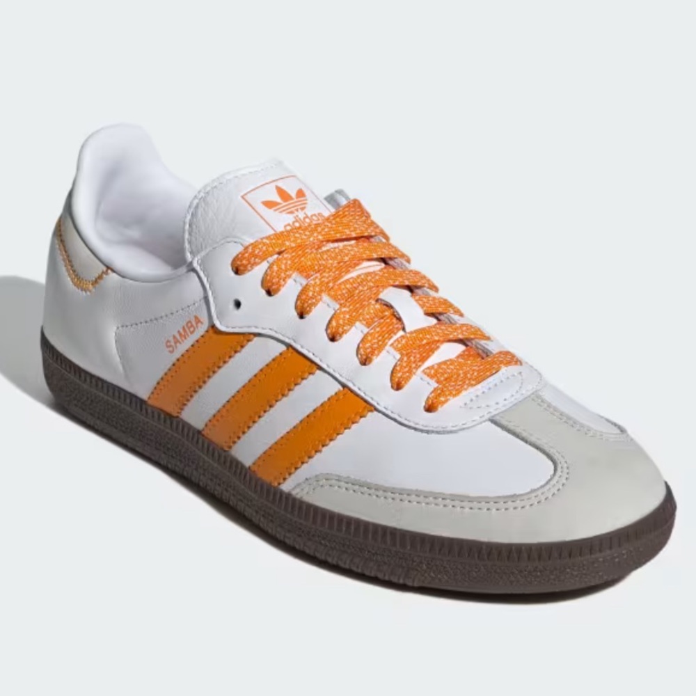 Adidas Samba OG Cloud White and Orange Sneakers